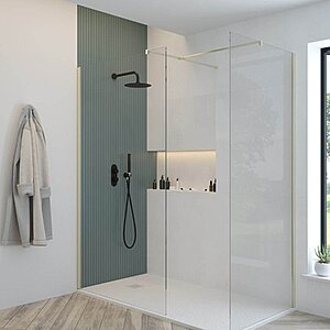 Aspect Wetroom Panel 1100Mm - Brushed Nickel