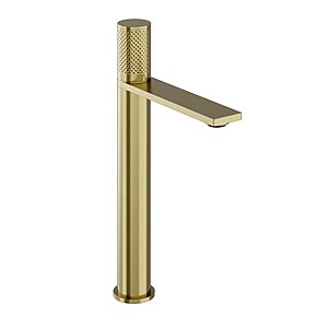 Dotto Tall Mono Basin Mixer - Brushed Brass