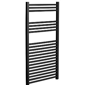 STRAIGHT 1200x500mm Heated Towel Rail Black