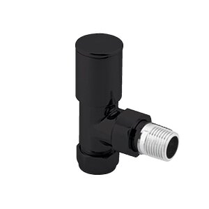 SONAS Round Angled Radiator Valve Black