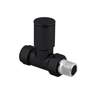 SONAS Round Straight Radiator Valve Black