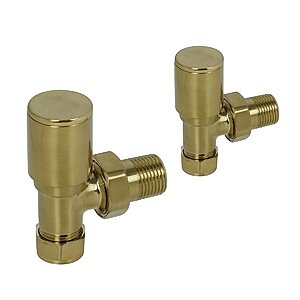 SONAS Round Angled Radiator Valve Brushed Gold