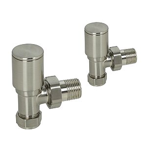 SONAS Round Angled Radiator Valve Brushed Nickel