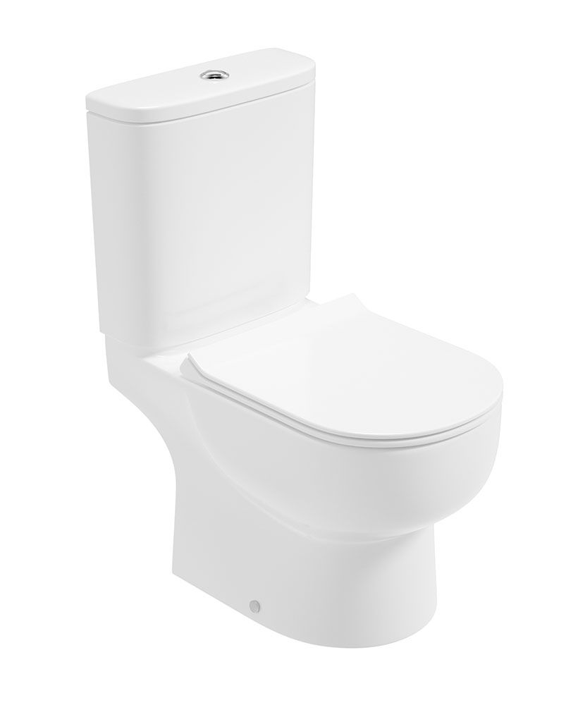VIA Rimless Open Back Closed Coupled WC & Sequence Slim Soft Close Seat ...
