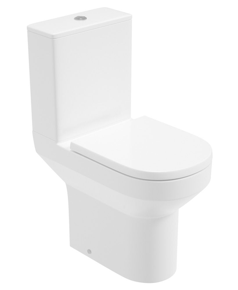 BASE Rimless Comfort Height Open Back Close Coupled WC & Soft Close ...