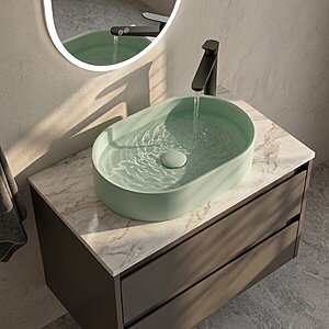 LIVING Oval Countertop Wash Basin Parkland & Waste