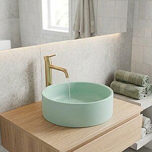 LIVING Round Countertop Wash Basin Parkland & Waste